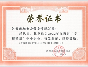 “专精特新”中小企业证书